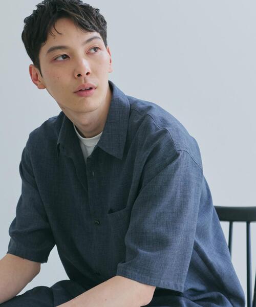 THE SHOP TK (ザ ショップ ティーケー )の「【LINO FINE】 リネンライク半袖シャツ UVカット/イージーケア/吸水速乾/洗濯機OK/セットアップ可(シャツ/ブラウス・メンズ・キャメル/ブルー系その他/チャコールグレー/ライトベージュ・04/03/02)」の6枚目の写真