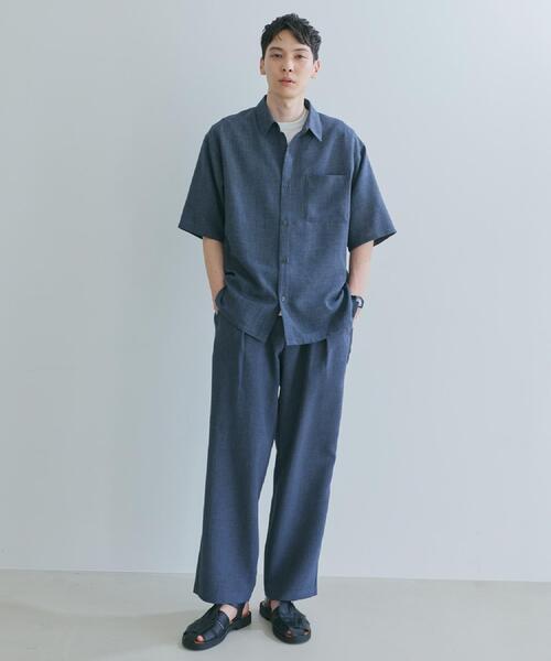 THE SHOP TK (ザ ショップ ティーケー )の「【LINO FINE】 リネンライク半袖シャツ UVカット/イージーケア/吸水速乾/洗濯機OK/セットアップ可(シャツ/ブラウス・メンズ・キャメル/ブルー系その他/チャコールグレー/ライトベージュ・04/03/02)」の7枚目の写真