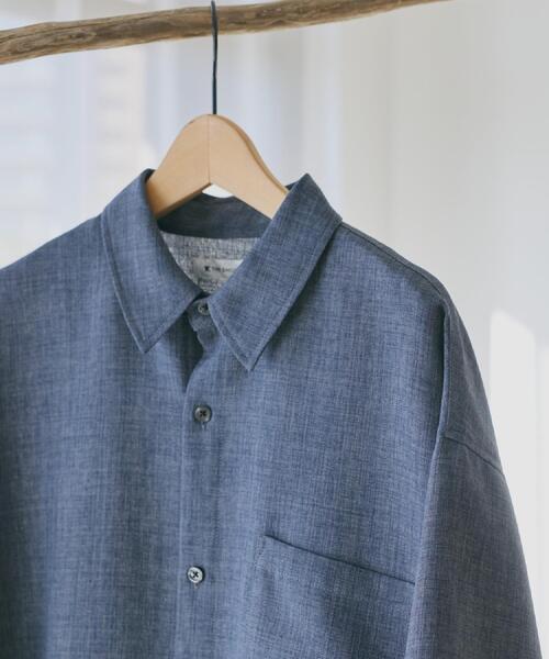 THE SHOP TK (ザ ショップ ティーケー )の「【LINO FINE】 リネンライク半袖シャツ UVカット/イージーケア/吸水速乾/洗濯機OK/セットアップ可(シャツ/ブラウス・メンズ・キャメル/ブルー系その他/チャコールグレー/ライトベージュ・04/03/02)」の9枚目の写真