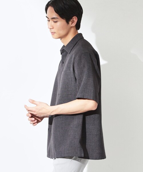 THE SHOP TK （ザ ショップ ティーケー ）の「【LINO FINE】 リネンライク半袖シャツ UVカット／イージーケア／吸水速乾／洗濯機OK／セットアップ可（シャツ/ブラウス・メンズ・キャメル/ブルー系その他/チャコールグレー・04/03/02）」の21枚目の写真