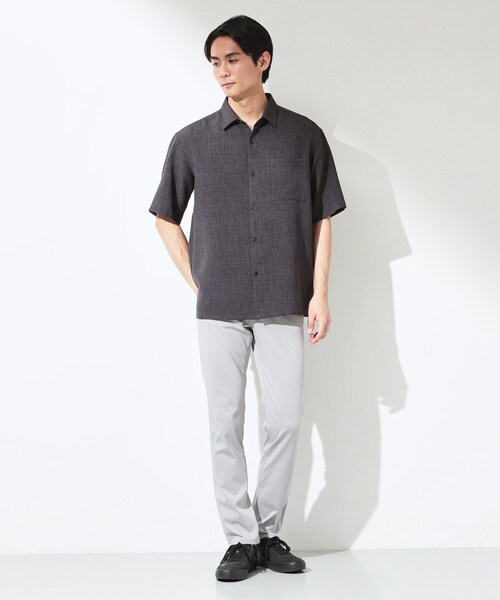 THE SHOP TK （ザ ショップ ティーケー ）の「【LINO FINE】 リネンライク半袖シャツ UVカット／イージーケア／吸水速乾／洗濯機OK／セットアップ可（シャツ/ブラウス・メンズ・キャメル/ブルー系その他/チャコールグレー・04/03/02）」の20枚目の写真