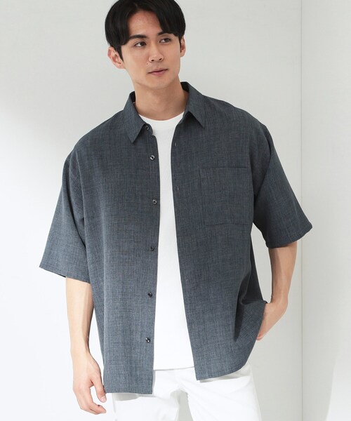 THE SHOP TK （ザ ショップ ティーケー ）の「【LINO FINE】 リネンライク半袖シャツ UVカット／イージーケア／吸水速乾／洗濯機OK／セットアップ可（シャツ/ブラウス・メンズ・キャメル/ブルー系その他/チャコールグレー・04/03/02）」の18枚目の写真