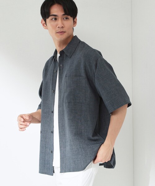 THE SHOP TK （ザ ショップ ティーケー ）の「【LINO FINE】 リネンライク半袖シャツ UVカット／イージーケア／吸水速乾／洗濯機OK／セットアップ可（シャツ/ブラウス・メンズ・キャメル/ブルー系その他/チャコールグレー・04/03/02）」の17枚目の写真