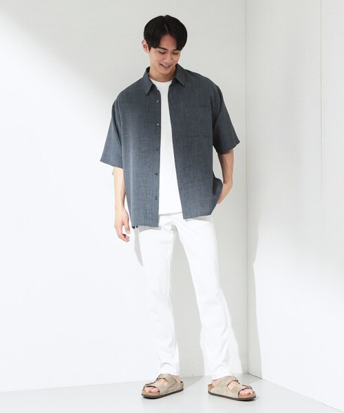 THE SHOP TK （ザ ショップ ティーケー ）の「【LINO FINE】 リネンライク半袖シャツ UVカット／イージーケア／吸水速乾／洗濯機OK／セットアップ可（シャツ/ブラウス・メンズ・キャメル/ブルー系その他/チャコールグレー・04/03/02）」の16枚目の写真