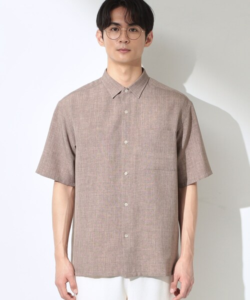 THE SHOP TK （ザ ショップ ティーケー ）の「【LINO FINE】 リネンライク半袖シャツ UVカット／イージーケア／吸水速乾／洗濯機OK／セットアップ可（シャツ/ブラウス・メンズ・キャメル/ブルー系その他/チャコールグレー・04/03/02）」の10枚目の写真
