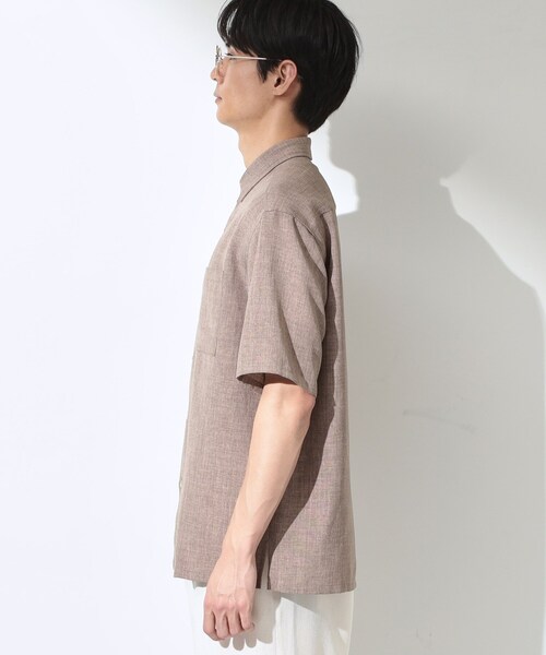 THE SHOP TK （ザ ショップ ティーケー ）の「【LINO FINE】 リネンライク半袖シャツ UVカット／イージーケア／吸水速乾／洗濯機OK／セットアップ可（シャツ/ブラウス・メンズ・キャメル/ブルー系その他/チャコールグレー・04/03/02）」の9枚目の写真