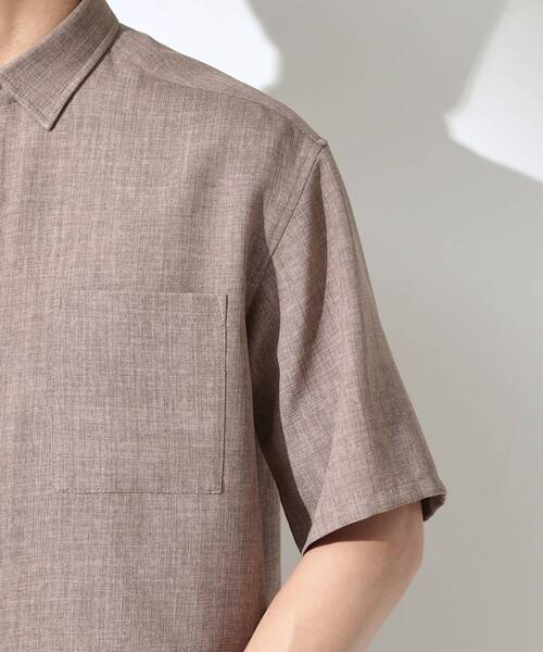 THE SHOP TK （ザ ショップ ティーケー ）の「【LINO FINE】 リネンライク半袖シャツ UVカット／イージーケア／吸水速乾／洗濯機OK／セットアップ可（シャツ/ブラウス・メンズ・キャメル/ブルー系その他/チャコールグレー・04/03/02）」の6枚目の写真
