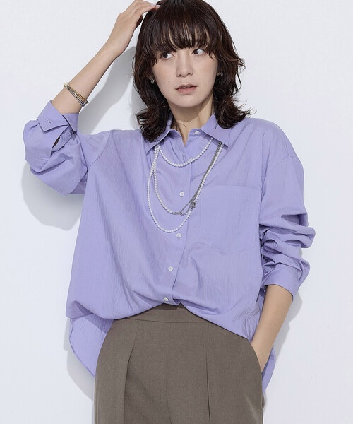 COMME CA Wardrobe（コムサワードローブ）の「ソフトタイプライター シャツ（シャツ/ブラウス・レディース・イエロー/サックスブルー/ホワイト・FREE）」の2枚目の写真