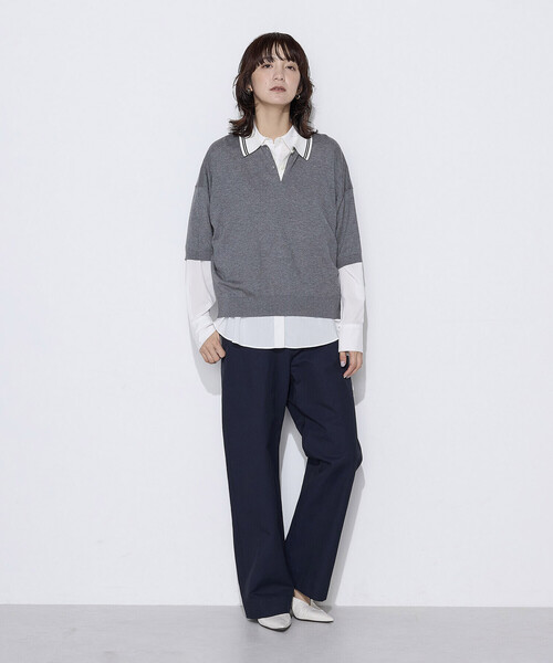 COMME CA Wardrobe（コムサワードローブ）の「ソフトタイプライター シャツ（シャツ/ブラウス・レディース・イエロー/サックスブルー/ホワイト・FREE）」の4枚目の写真