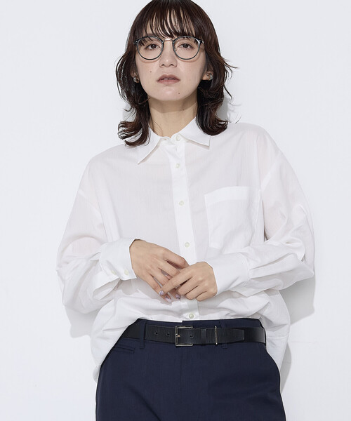 COMME CA Wardrobe（コムサワードローブ）の「ソフトタイプライター シャツ（シャツ/ブラウス・レディース・イエロー/サックスブルー/ホワイト・FREE）」の6枚目の写真