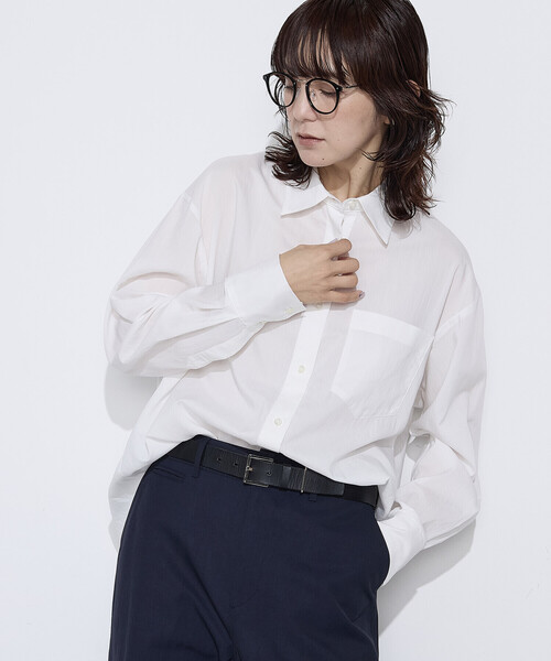 COMME CA Wardrobe（コムサワードローブ）の「ソフトタイプライター シャツ（シャツ/ブラウス・レディース・イエロー/サックスブルー/ホワイト・FREE）」の7枚目の写真