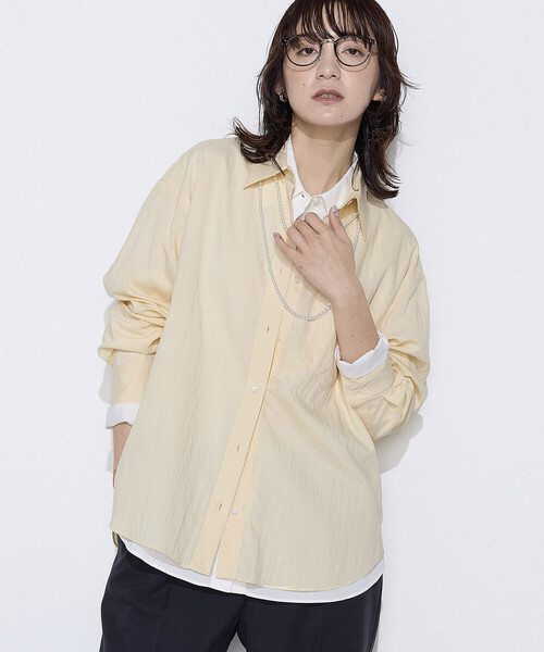 COMME CA Wardrobe（コムサワードローブ）の「ソフトタイプライター シャツ（シャツ/ブラウス・レディース・イエロー/サックスブルー/ホワイト・FREE）」の11枚目の写真