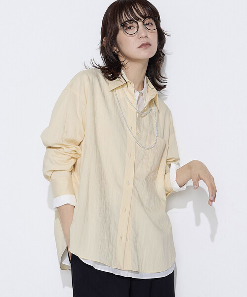 COMME CA Wardrobe（コムサワードローブ）の「ソフトタイプライター シャツ（シャツ/ブラウス・レディース・イエロー/サックスブルー/ホワイト・FREE）」の13枚目の写真