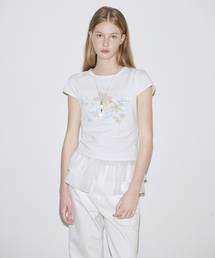 SINOON（シヌーン）の「SN Pastel Flower T-Shirt (White)（Tシャツ/カットソー）」