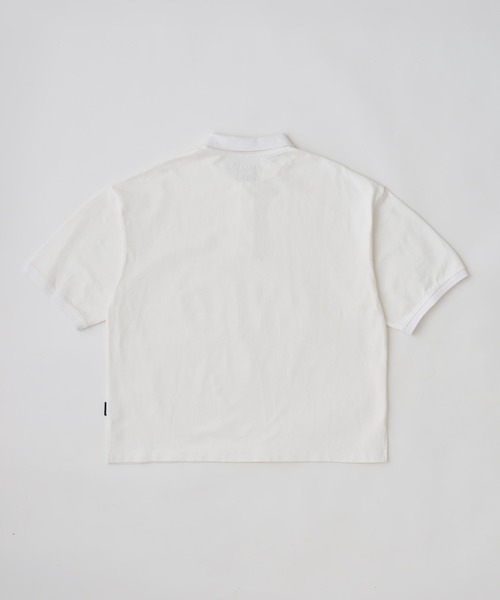 ADAM PATEK(アダムパテック)の「【ADAMPATEK/アダムパテック】 BITE APPLE patch polo shirt(ポロシャツ・メンズ・ホワイト/ブラック/グレー・2/1)」の4枚目の写真