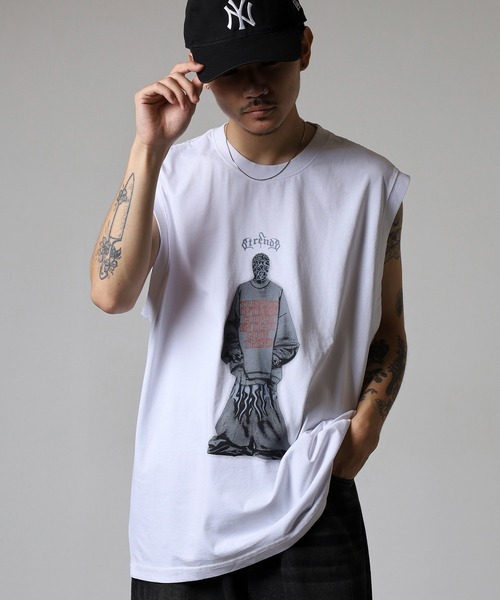 FUNALIVE(ファンアライブ)の「ABETTOR ピグメントロゴノースリーブ※数量限定(タンクトップ・メンズ・ブルー/グレー系その他2/ホワイト・FREE)」の2枚目の写真