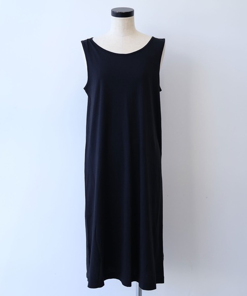 bulle de savon（ビュルデサボン）の「コットン/モダール 40/1天竺 ペチワンピース（Tシャツ/カットソー・レディース・ベージュ/グレー/ブラック・FREE）」の19枚目の写真