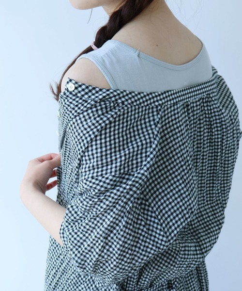 bulle de savon（ビュルデサボン）の「コットン/モダール 40/1天竺 ペチワンピース（Tシャツ/カットソー・レディース・ベージュ/グレー/ブラック・FREE）」の7枚目の写真