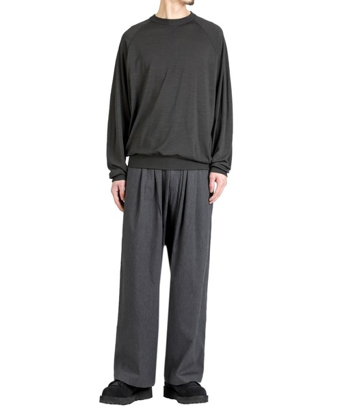 GOLD（ゴールド）の「GOLD / ゴールド：SUMMER WOOL RAGLAN L/S CREW NECK SHIRT：26A-GL69486[MUS]（Tシャツ/カットソー・メンズ・チャコールグレー・M/L）」の8枚目の写真