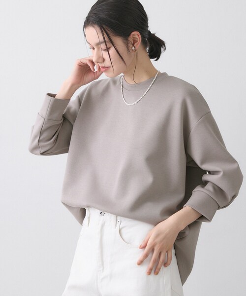 Dessin(デッサン)の「【洗える】8分袖ボンディングカットソー(Tシャツ/カットソー・レディース・ホワイト/ライトブルー/サンドベージュ・03/02/01)」の3枚目の写真