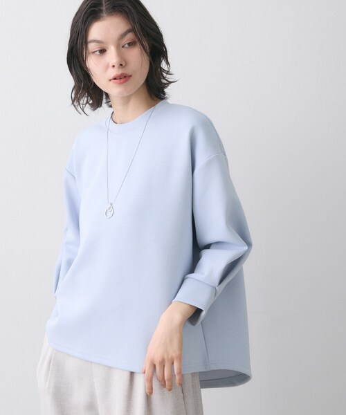Dessin(デッサン)の「【洗える】8分袖ボンディングカットソー(Tシャツ/カットソー・レディース・ホワイト/ライトブルー/サンドベージュ・03/02/01)」の1枚目の写真