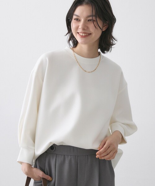 Dessin(デッサン)の「【洗える】8分袖ボンディングカットソー(Tシャツ/カットソー・レディース・ホワイト/ライトブルー/サンドベージュ・03/02/01)」の21枚目の写真