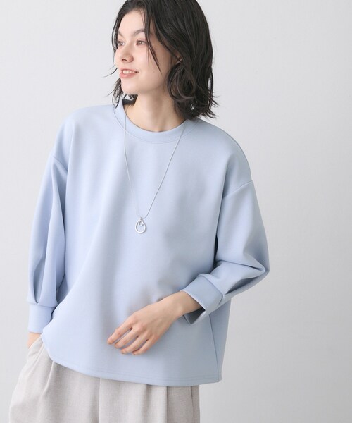 Dessin(デッサン)の「【洗える】8分袖ボンディングカットソー(Tシャツ/カットソー・レディース・ホワイト/ライトブルー/サンドベージュ・03/02/01)」の12枚目の写真