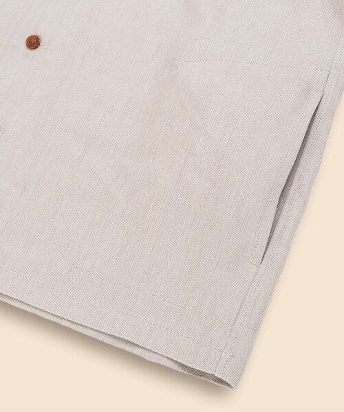 BROOKS BROTHERS（ブルックスブラザーズ）の「リネン／ウール　オープンカラーシャツ（シャツ/ブラウス・メンズ・ネイビー・SMALL/MEDIUM/LARGE）」の3枚目の写真