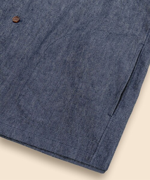 BROOKS BROTHERS（ブルックスブラザーズ）の「リネン／ウール　オープンカラーシャツ（シャツ/ブラウス・メンズ・ネイビー・SMALL/MEDIUM/LARGE）」の6枚目の写真