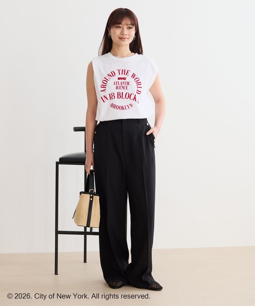 GOOD ROCK SPEED（グッドロックスピード）の「【NYC】CIRCLE LOGO NS 653207（Tシャツ/カットソー・レディース・チャコールグレー/オフホワイト・FREE）」の4枚目の写真