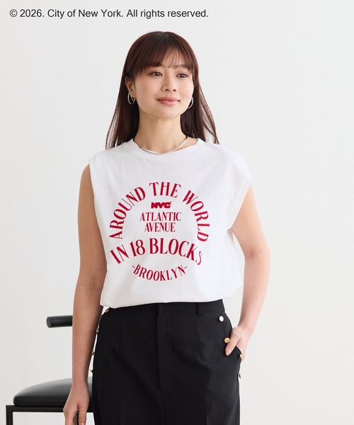 GOOD ROCK SPEED（グッドロックスピード）の「【NYC】CIRCLE LOGO NS 653207（Tシャツ/カットソー・レディース・チャコールグレー/オフホワイト・FREE）」の5枚目の写真