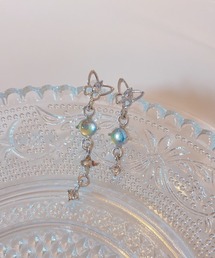 【MASHIRO】バタフライドロップアクリルストーンペアピアス(MA/EK341)