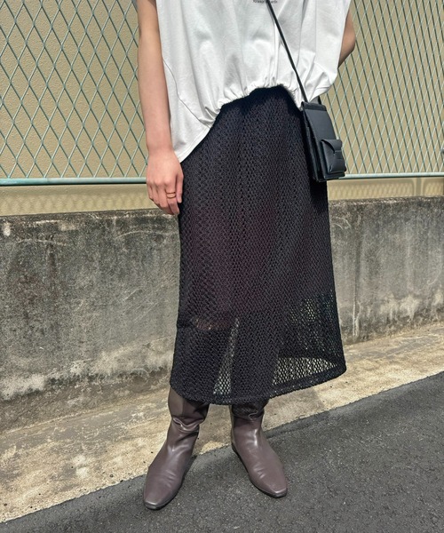 LHELBIE(レルビエ)の「クロシェレーススカート(スカート・レディース・ブラウン/アイボリー/ブラック・M)」の11枚目の写真