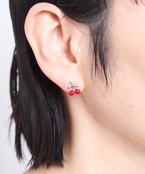 gargle（ガーグル）の「gargle ガーグル：STAINLESS ステンレスシリーズ　ミニチェリー　さくらんぼ　ピアス（ピアス（両耳用）・レディース・ゴールド/シルバー・FREE）」の6枚目の写真