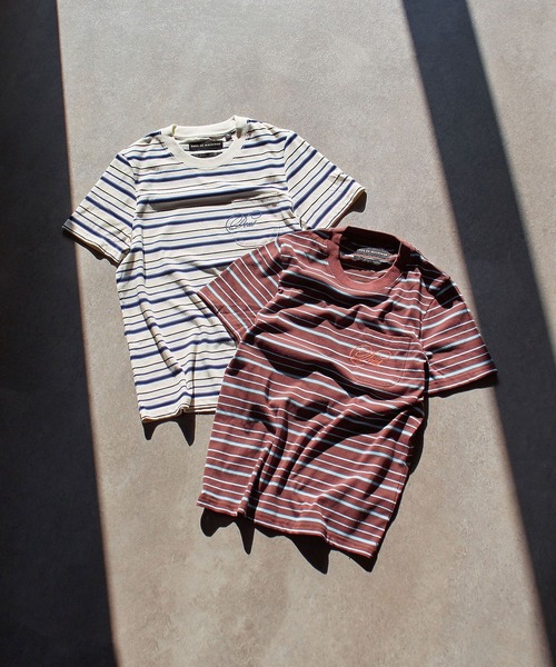 DEUS EX MACHINA(デウスエクスマキナ)の「(DEUS EX MACHINA)PIERRE STRIPE TEE(Tシャツ/カットソー・レディース・ホワイト/ブラウン・S)」の3枚目の写真