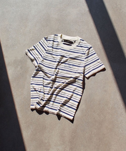 DEUS EX MACHINA(デウスエクスマキナ)の「(DEUS EX MACHINA)PIERRE STRIPE TEE(Tシャツ/カットソー・レディース・ホワイト/ブラウン・S)」の4枚目の写真