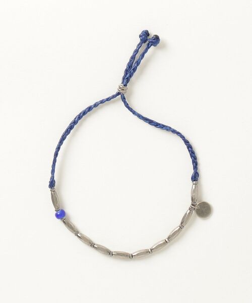 SHIPS（シップス）の「SHIPS:METAL OVAL BEADS CORD BR（ブレスレット・メンズ・ライトグレー/イエロー/ネイビー・ONE SIZE）」の2枚目の写真