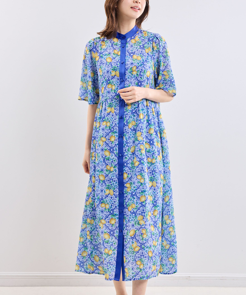 NARACAMICIE(ナラカミーチェ)の「【NARACAMICIE】レモン柄ワンピース(ワンピース・レディース・ネイビー/ブルー・M)」の3枚目の写真