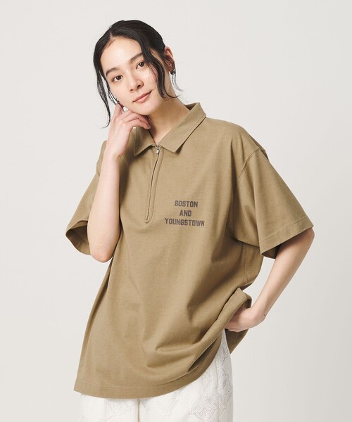BEAUTY&YOUTH UNITED ARROWS（ビューティーアンドユースユナイテッドアローズ）の「コットンポリエステル ジップ ビッグ ポロシャツ（ポロシャツ・レディース・レッド/ベージュ/ダークグレー・FREE）」の3枚目の写真