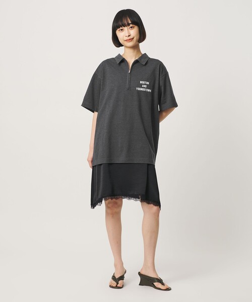 BEAUTY&YOUTH UNITED ARROWS（ビューティーアンドユースユナイテッドアローズ）の「コットンポリエステル ジップ ビッグ ポロシャツ（ポロシャツ・レディース・レッド/ベージュ/ダークグレー・FREE）」の2枚目の写真