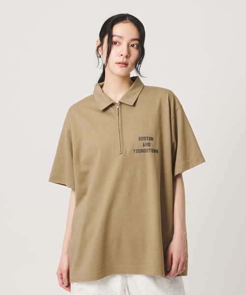 BEAUTY&YOUTH UNITED ARROWS（ビューティーアンドユースユナイテッドアローズ）の「コットンポリエステル ジップ ビッグ ポロシャツ（ポロシャツ・レディース・レッド/ベージュ/ダークグレー・FREE）」の4枚目の写真