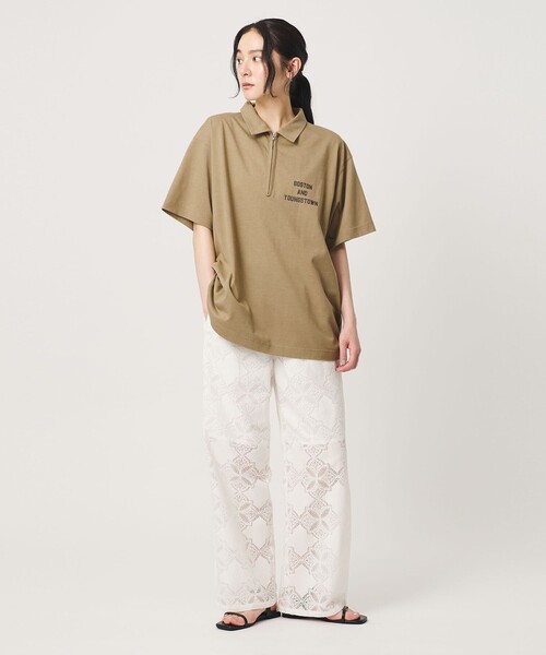 BEAUTY&YOUTH UNITED ARROWS（ビューティーアンドユースユナイテッドアローズ）の「コットンポリエステル ジップ ビッグ ポロシャツ（ポロシャツ・レディース・レッド/ベージュ/ダークグレー・FREE）」の5枚目の写真