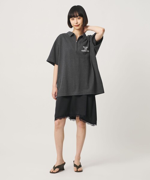 BEAUTY&YOUTH UNITED ARROWS（ビューティーアンドユースユナイテッドアローズ）の「コットンポリエステル ジップ ビッグ ポロシャツ（ポロシャツ・レディース・レッド/ベージュ/ダークグレー・FREE）」の7枚目の写真