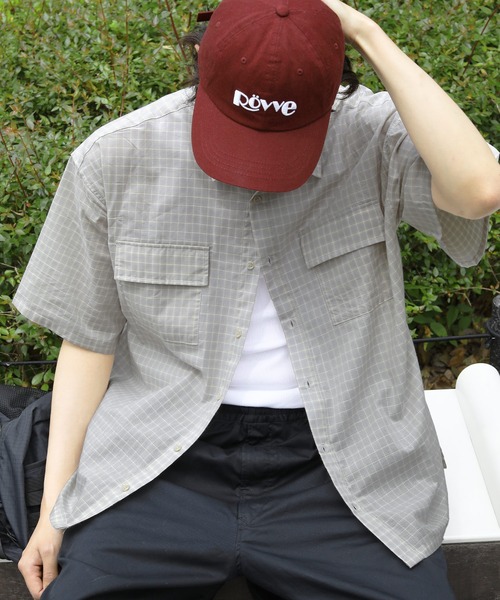 NAKER(ネイカー)の「レトロチェックレギュラーカラー半袖シャツ(シャツ/ブラウス・メンズ・ネイビー/グレー/レッド・M/L/S/XL)」の4枚目の写真