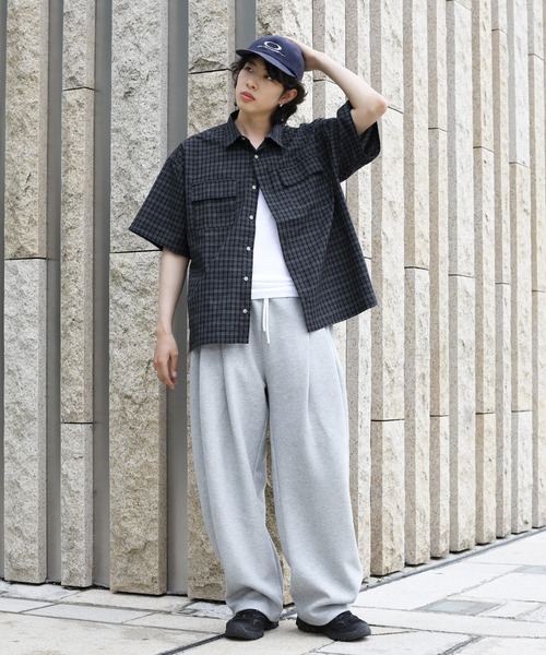 NAKER(ネイカー)の「レトロチェックレギュラーカラー半袖シャツ(シャツ/ブラウス・メンズ・ネイビー/グレー/レッド・M/L/S/XL)」の12枚目の写真