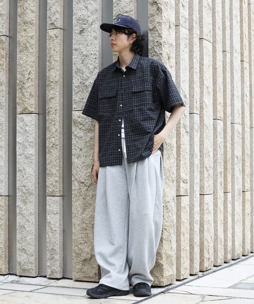 NAKER(ネイカー)の「レトロチェックレギュラーカラー半袖シャツ(シャツ/ブラウス・メンズ・ネイビー/グレー/レッド・M/L/S/XL)」の14枚目の写真