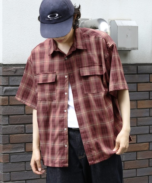 NAKER(ネイカー)の「レトロチェックレギュラーカラー半袖シャツ(シャツ/ブラウス・メンズ・ネイビー/グレー/レッド・M/L/S/XL)」の18枚目の写真