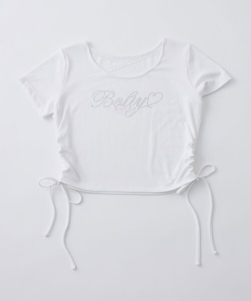 OLIVE des OLIVE（オリーブデオリーブ）の「胸クロスドロストTシャツ（Tシャツ/カットソー・レディース・ホワイト/ブラック系その他/オフホワイト/サックスブルー/ブラック/ピンク・FREE）」の20枚目の写真