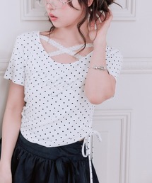 胸クロスドロストTシャツ