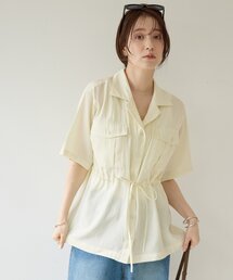 【Noka】開襟ドロスト半袖シャツ